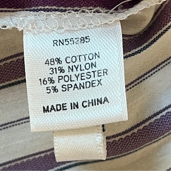 Express Studio purple striped cap sleeve wrap blouse M - Picture 9 of 11